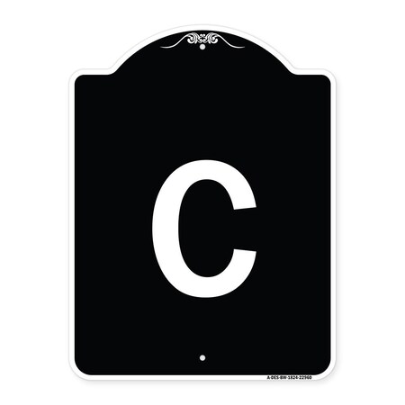 Signmission Sign with Letter C Heavy-Gauge Aluminum Architectural Sign, 24" x 18", BW-1824-22960 A-DES-BW-1824-22960